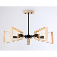Подвесная люстра Ambrella light Traditional TR80495/5 BK/LW (черный/светлое дерево)
