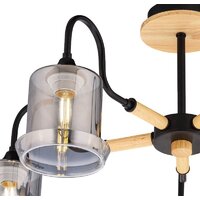 Люстра средней высоты Mirastyle SX-N-4872/5 BK+WOOD