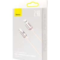 Кабель Baseus Crystal Shine USB Type-A - Lightning (2 м, розовый)