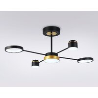 Люстра средней высоты Ambrella light FL51632/4+1 BK/GD
