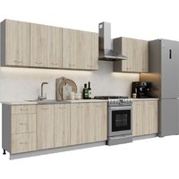 Готовая кухня Кортекс-мебель Корнелия Лира 2.6 (дуб сонома/королевский опал)