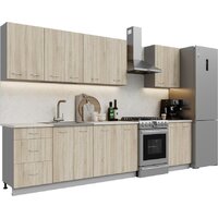 Готовая кухня Кортекс-мебель Корнелия Лира 2.5 (дуб сонома/королевский опал)