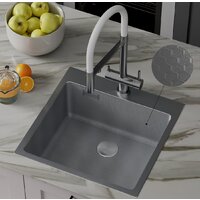 Кухонная мойка Roxen Snake 560220-50-S (50*48) сатин/текстурная поверхность (с коландером и дозатором)