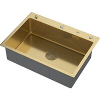 Кухонная мойка ARFEKA ECO AR 700*500 POP-UP GOLD PVD NANO DECOR