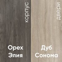 Шкаф-купе Кортекс-мебель Сенатор ШК30 классика угловой (орех элия/дуб сонома)