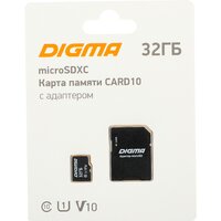 Карта памяти Digma MicroSDXC Class 10 Card10 DGFCA032A01