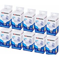 Светодиодная лампочка Sonnen Е27 12 Вт 4000К A60-12W-4000-E27 (10 шт, нейтральный белый)